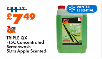TRIPLE QX -15C Concentrated Screenwash Apple Scented 5L TRIPLE QX -15C Concentrated Screenwash Apple Scented 5L