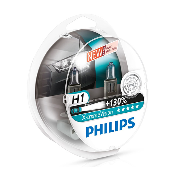 Philips Xtreme Vision PLUS 130% Extra Light - H1 Twin Pack