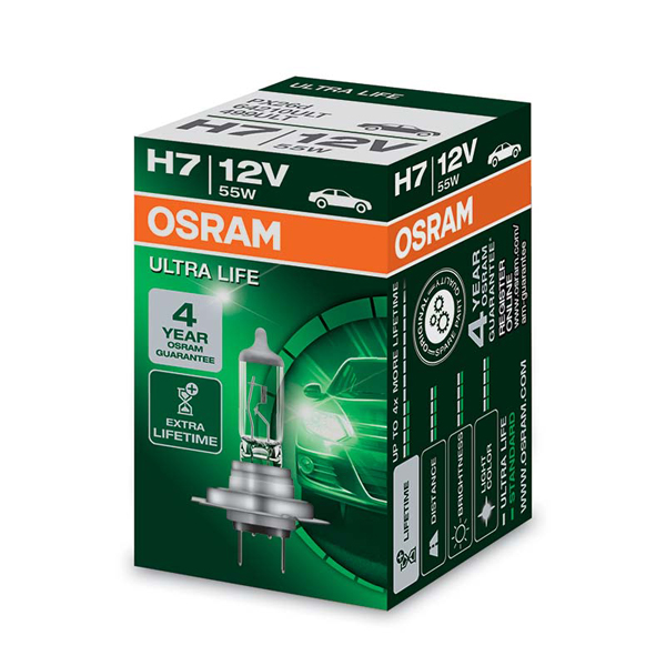 Osram Ultra Life H7 headlight bulb with 4 x longer lifetime (1 bulb)