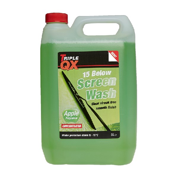 TRIPLE QX -15C Concentrated Screenwash 5Ltrs Apple Scented