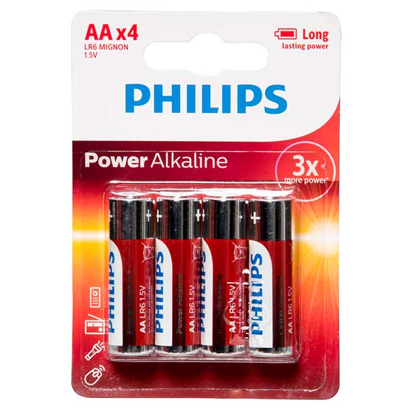 Philips Powerlife AA Battery Qty 4