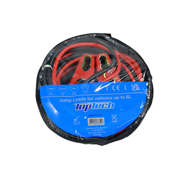 Top Tech Booster Cables 25mm - 600 Amp 5.0 mtr