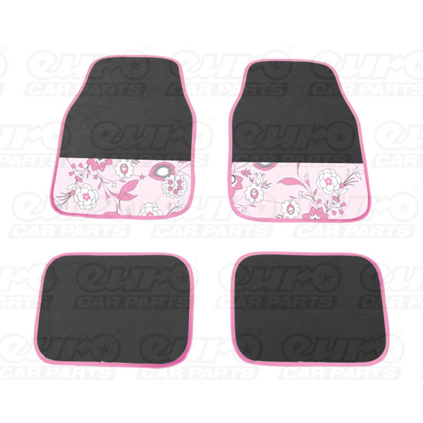 LADYLINE Floormats universal 4 pcs pink flower Review