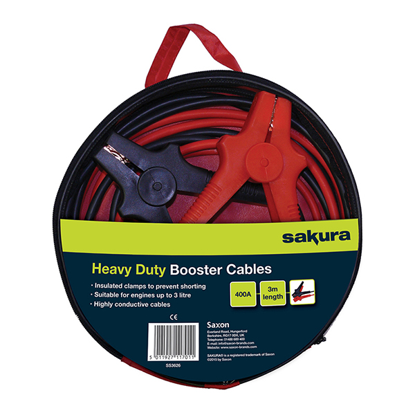 Sakura Booster Cables 400amp Heavy Duty 3m cable