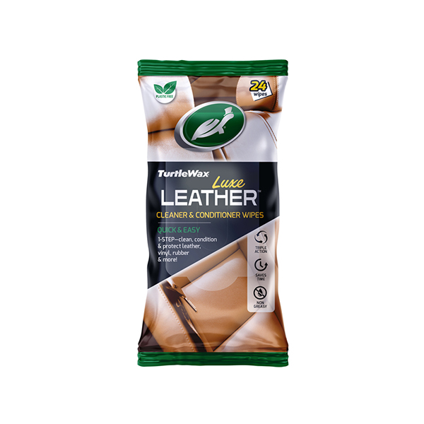 Turtlewax Luxe Leather Cleaner & Conditioner Wipes Pack of 24