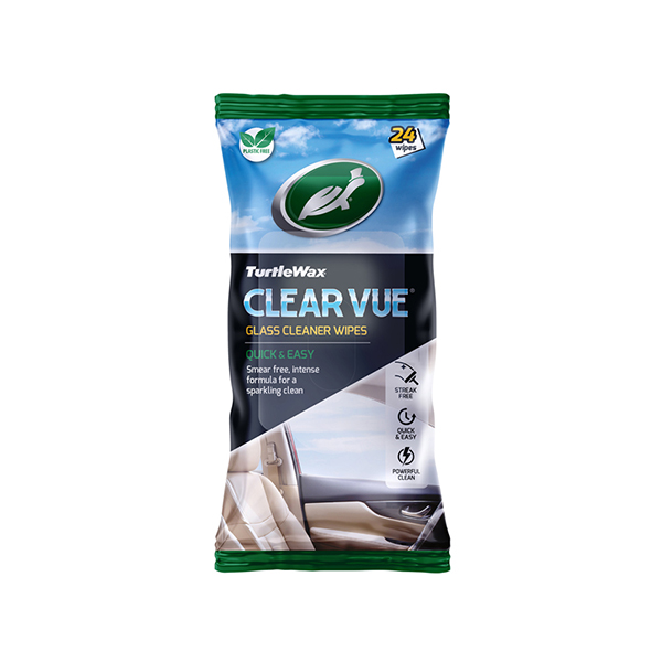 Turtlewax Clear Vue Glass Cleaner Wipes Pack of 24