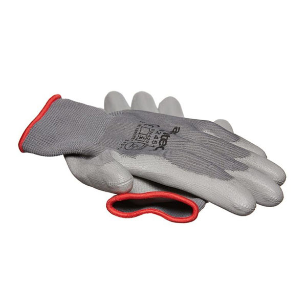 amtech Light Duty PU Coated Palm Gloves Grey Large Size 9