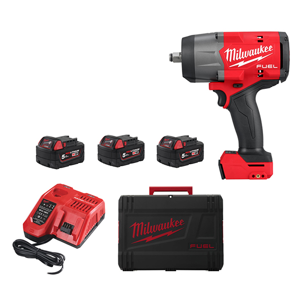 Milwaukee M18 FUEL High Torque Impact Wrench 1 2 Friction Ring 3 x 5amp batts Car Parts 4 Less