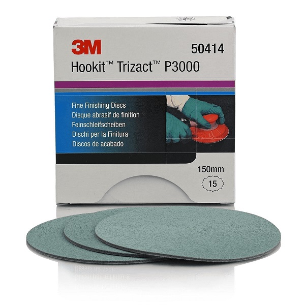 3M Trizact Fine Finishing Discs, 50414, P3000, 150 mm - Pack of 15