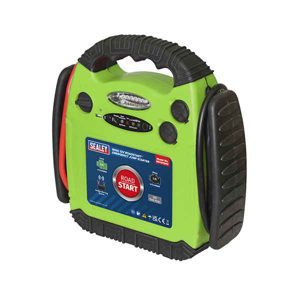 Sealey RS1312HV RoadStart Emergency Power Pack 12V 900 Peak Amps Hi-Vis Green